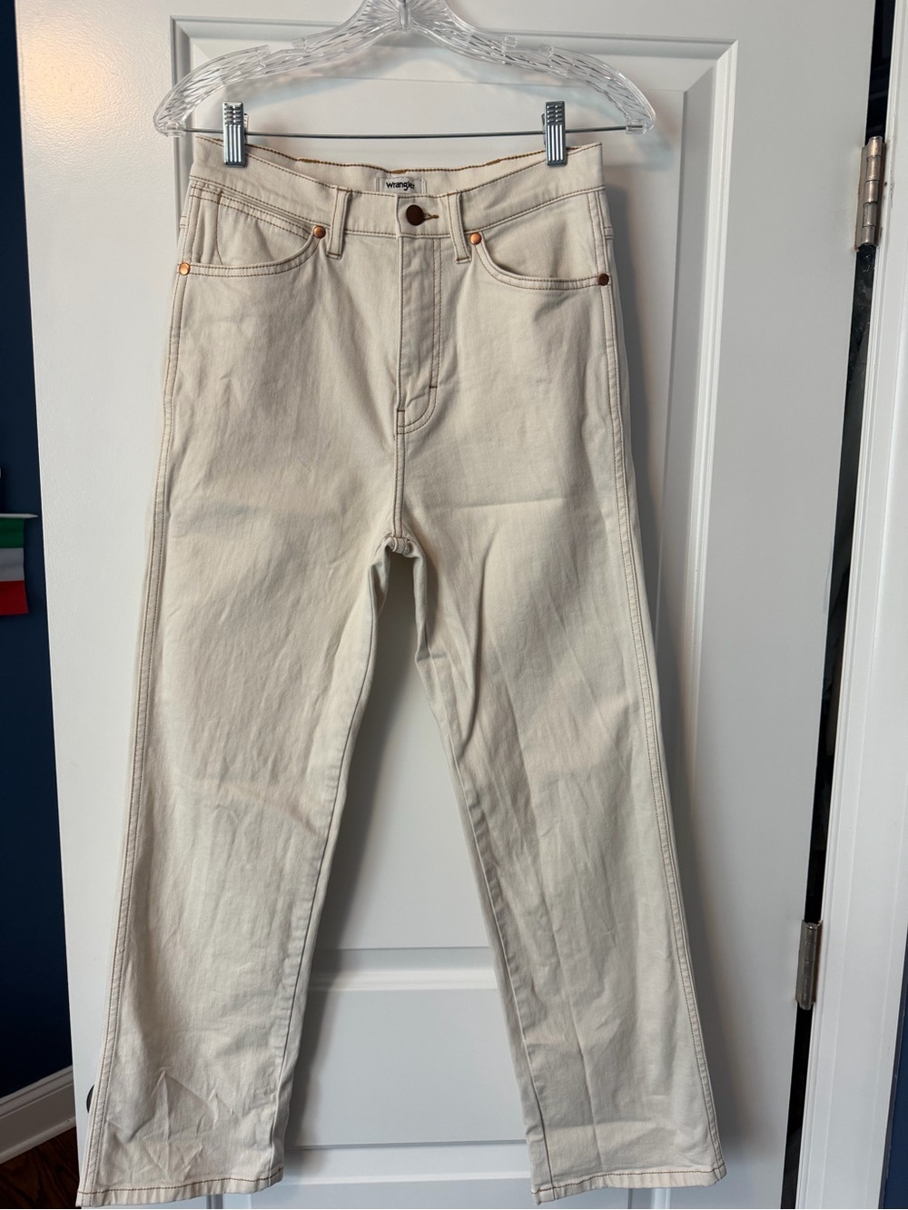 Wrangler Cream Straight Leg Jeans